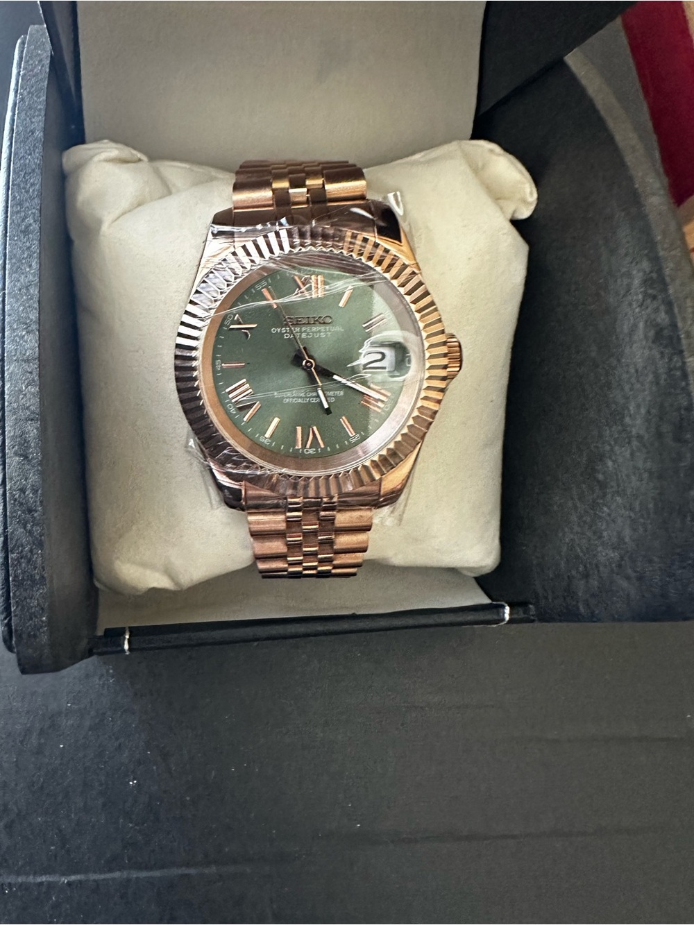 Seiko Mod Rose Gold and Olive (Custom build 39mm)